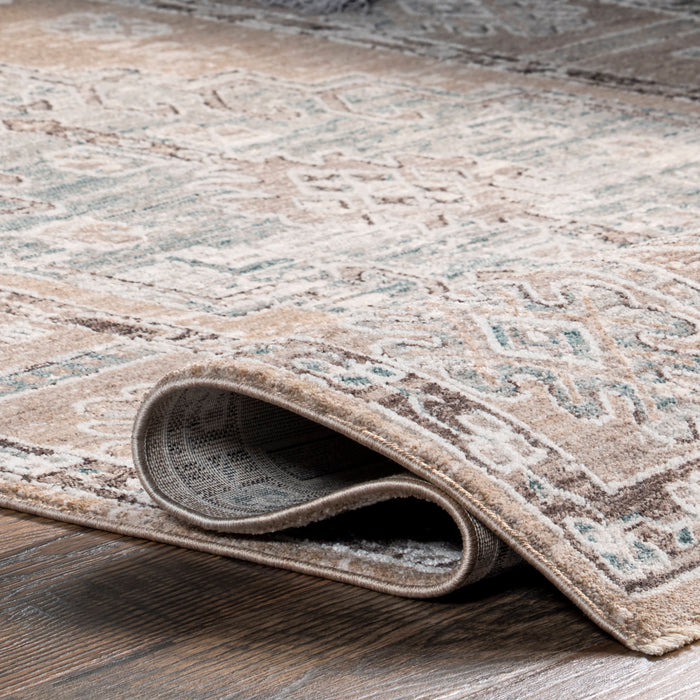 Rust Faded Medallion Area Rug 120 cm