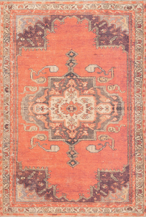 Rust Flatweave Rug Machine Washable For Families