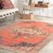 Rust Flatweave Rug Machine Washable For Families