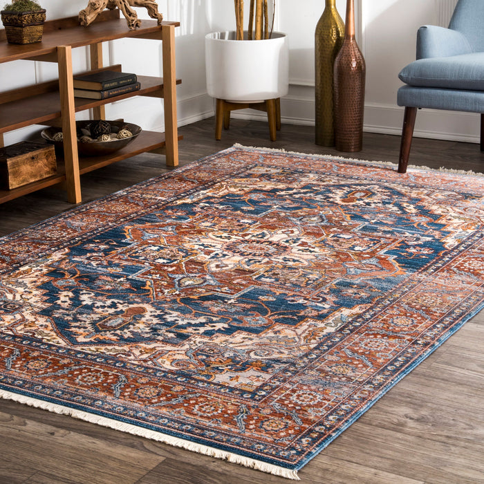 Rust Heriz Fringe Area Rug 152x244 cm