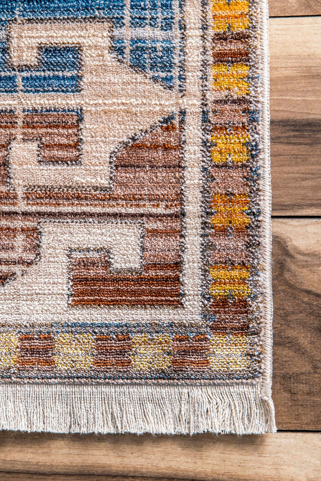 Rust Medallion Tassel Area Rug 160 cm