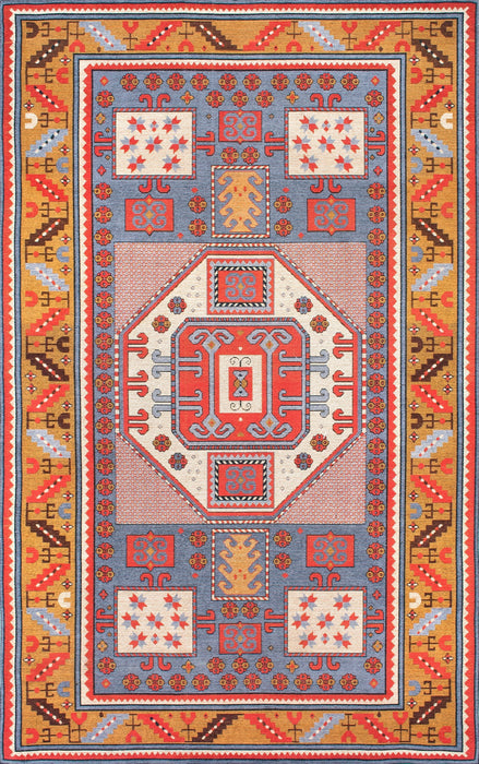 Rust Octagon Medallion Area Rug 50 cm x 80 cm