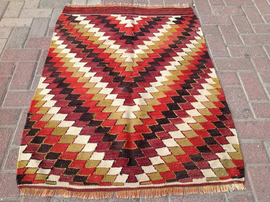 Tappeto Kilim arancione ruggine, 118 cm x 87 cm, tessuto vintage a mano