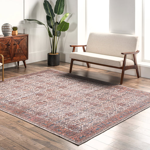 Rust Oriental Washable Area Rug 150x240 cm