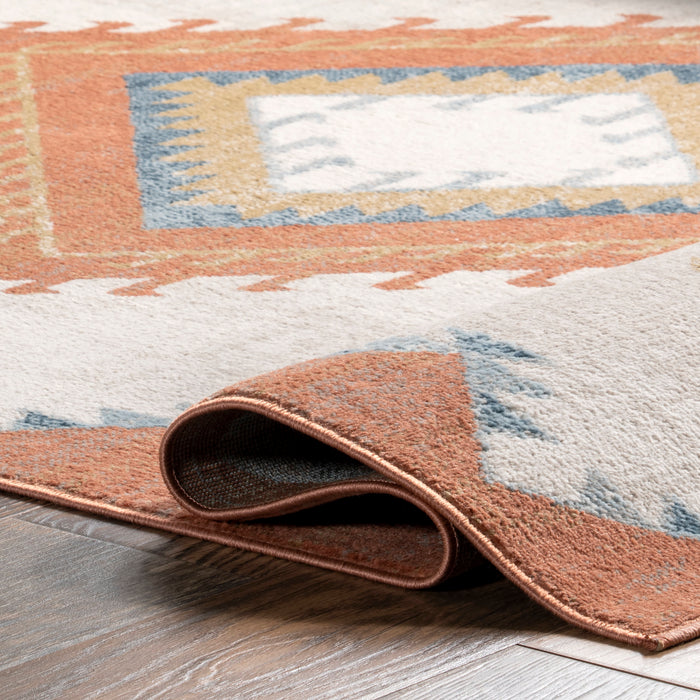 Rust Southwestern Design Area Rug 60cm x 90cm