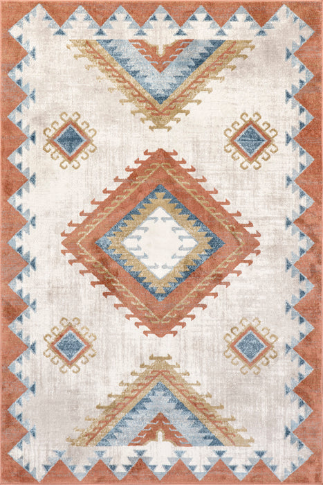 Rust Southwestern Design Area Rug 60cm x 90cm