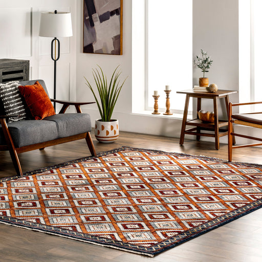 Rust Trellis Area Rug 60x90 cm