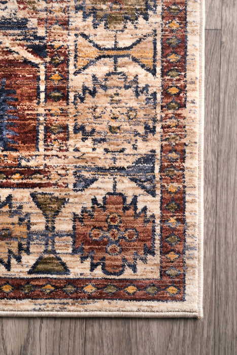 Rust Tribal Hexagonal Area Rug 140x200 cm