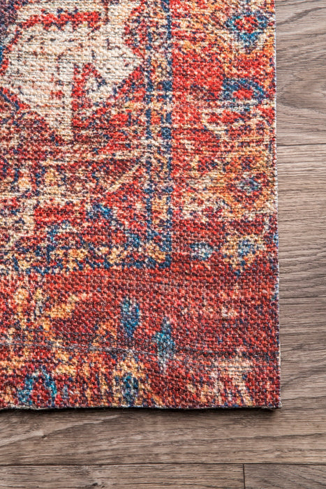 Rust Tribal Medallion Area Rug 160 cm