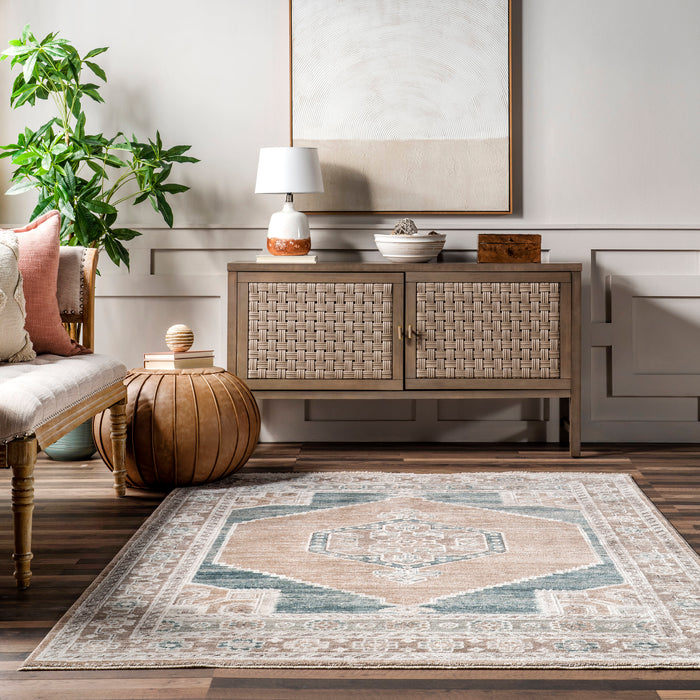 Rust Vintage Medallion Area Rug 150x240 cm