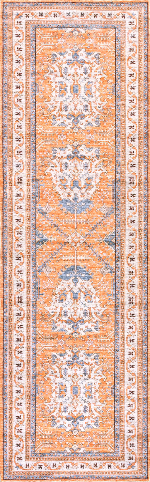 Rust Washable Medallion Area Rug 160 cm