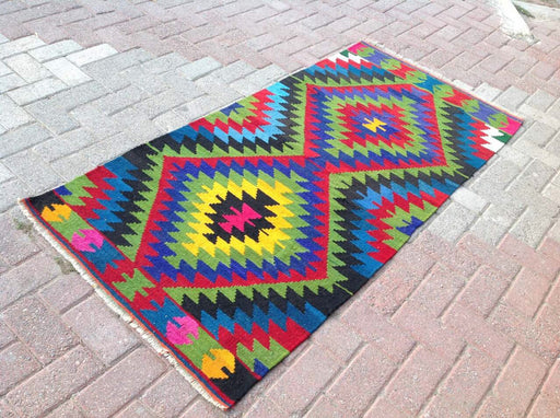 Tappeto Kilim arancione arrugginito, 178 cm x 87 cm, tessuto vintage a mano