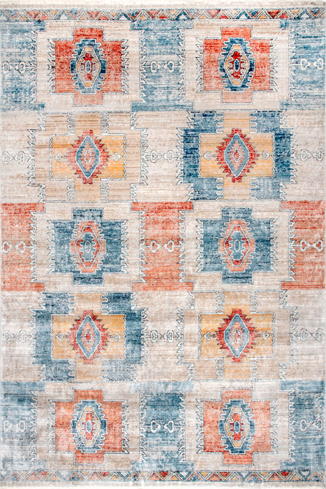 Rustic Bohemian Aztec Area Rug 140x200 cm