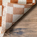 Rustic Orange Checkered Area Rug for Home Décor