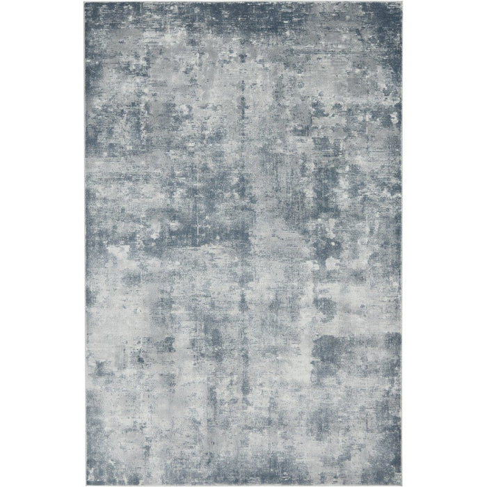 Texture rustiche RUS05 Tappeto grigio a pelo piatto con struttura alta e bassa, moderno astratto invecchiato luccicante