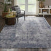 Texture rustiche RUS05 Tappeto grigio a pelo piatto con struttura alta e bassa, moderno astratto invecchiato luccicante