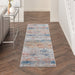 Rustic Textures RUS11 Modern Abstract Distressed Shimmer Carved Hi-Low Textured Flat-Pile Multicolour Rug