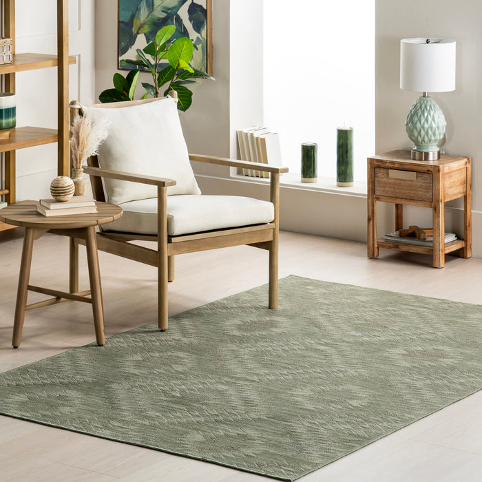 Sage Green Diamond Washable Area Rug 160x230 CM
