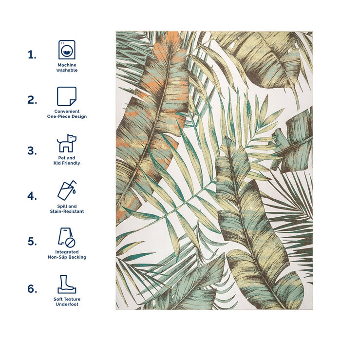 Sage Green Machine Washable Area Rug 160x230 cm