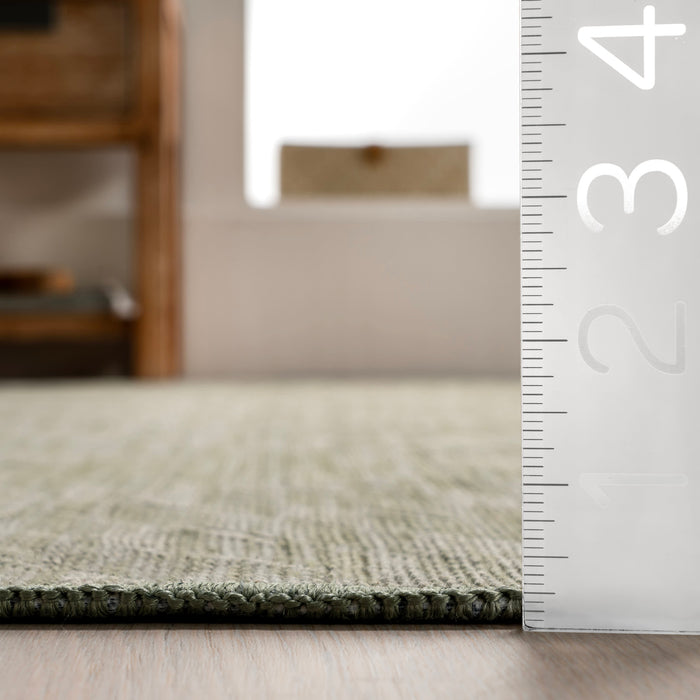 Sage Green Washable Area Rug With Non-Slip Backing