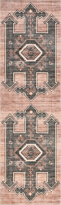 Sagebrush Geometric Washable Area Rug Blush Color 140x200 cm