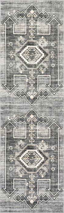 Sagebrush Washable Geometric Area Rug 150 cm Grey
