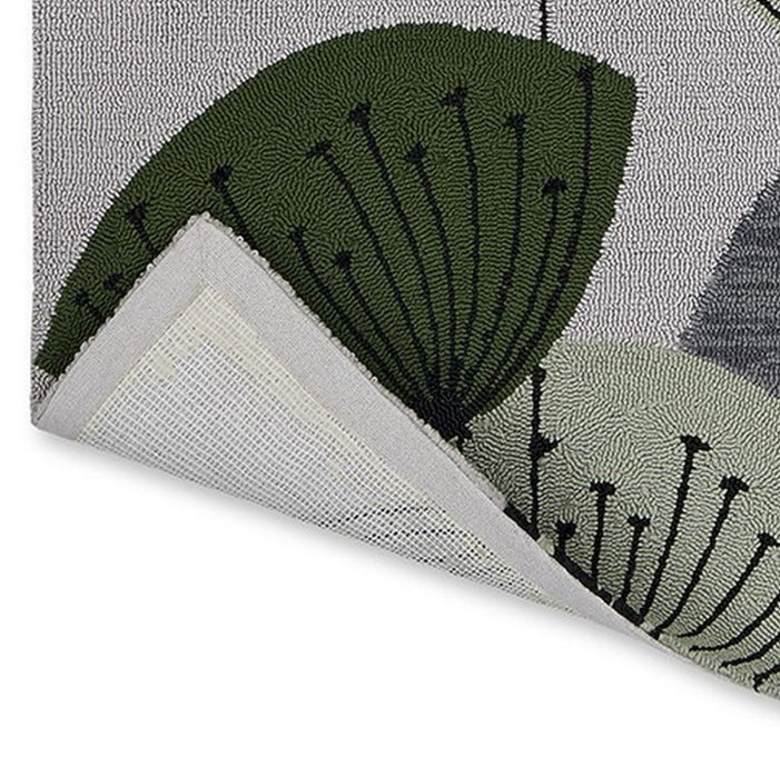 Sanderson Dandelion Clocks Botanical Outdoor Green 445807 Rug