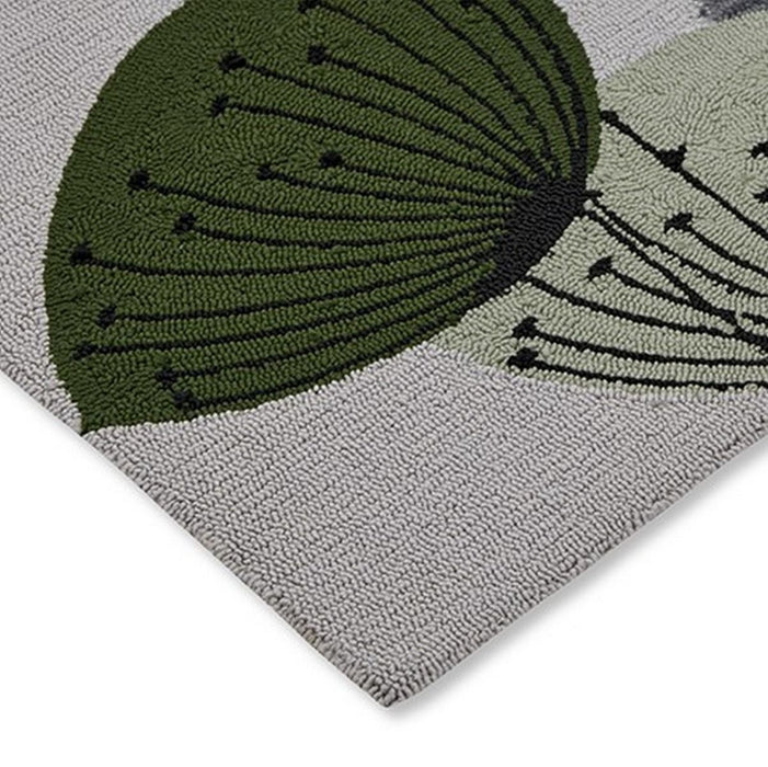 Sanderson Dandelion Clocks Botanical Outdoor Green 445807 Rug