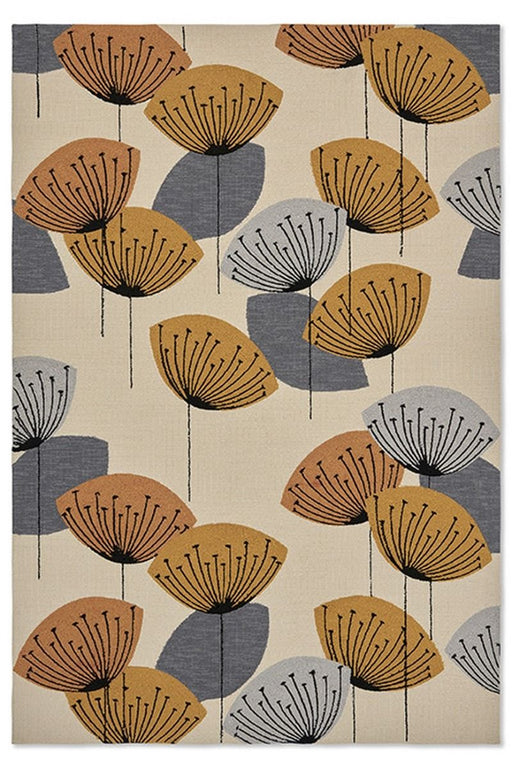 Sanderson Dandelion Clocks Ochre Silver Outdoor 445803 Rug