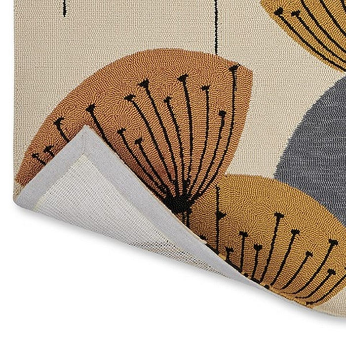 Sanderson Dandelion Clocks Ochre Silver Outdoor 445803 Rug