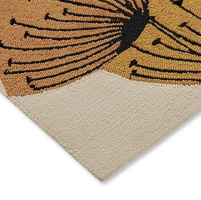 Sanderson Dandelion Clocks Ochre Silver Outdoor 445803 Rug