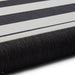 Santa Monica 48644 Striped Durable Stain-Resistant Weatherproof Flatweave In-Outdoor Black/White Rug