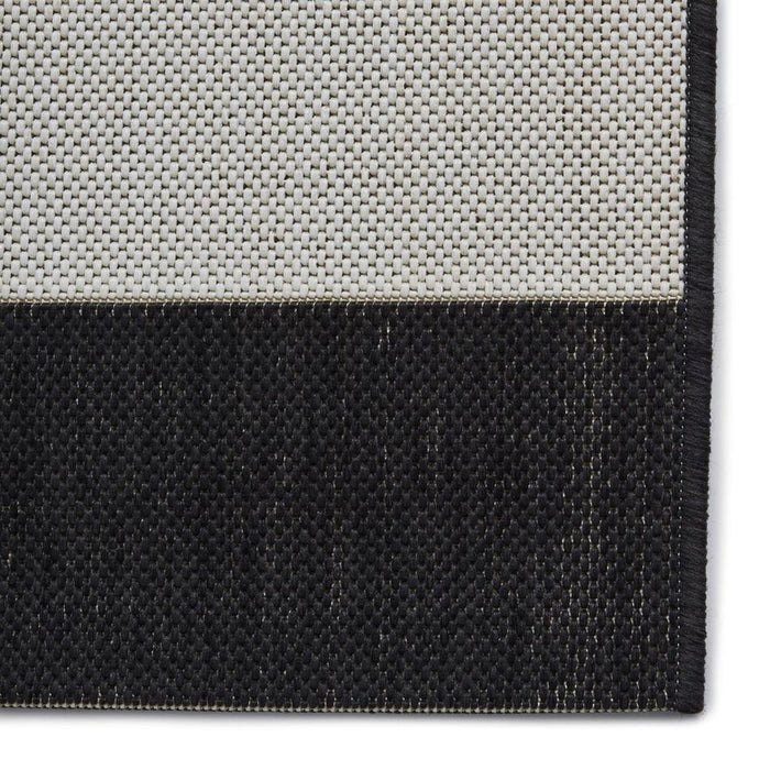 Santa Monica 48644 Striped Durable Stain-Resistant Weatherproof Flatweave In-Outdoor Black/White Rug