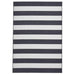 Santa Monica 48644 Striped Durable Stain-Resistant Weatherproof Flatweave In-Outdoor Black/White Rug