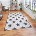 Santa Monica 48648 Star Durable Stain-Resistant Weatherproof Flatweave In-Outdoor White/Black Rug