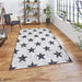 Santa Monica 48648 Star Durable Stain-Resistant Weatherproof Flatweave In-Outdoor White/Black Rug