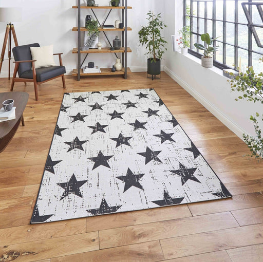 Santa Monica 48648 White Black Rug