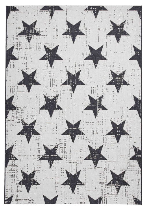 Santa Monica 48648 White Black Rug