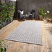 Santa Monica A041 Durable Stain-Resistant Weatherproof Flatweave In-Outdoor Beige Rug