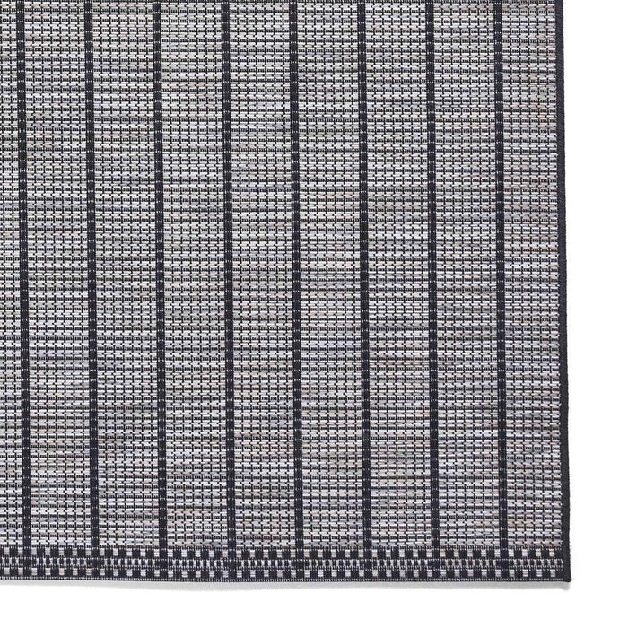 Santa Monica A041 Durable Stain-Resistant Weatherproof Flatweave In-Outdoor Black Rug