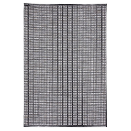 Santa Monica A041 Durable Stain-Resistant Weatherproof Flatweave In-Outdoor Black Rug