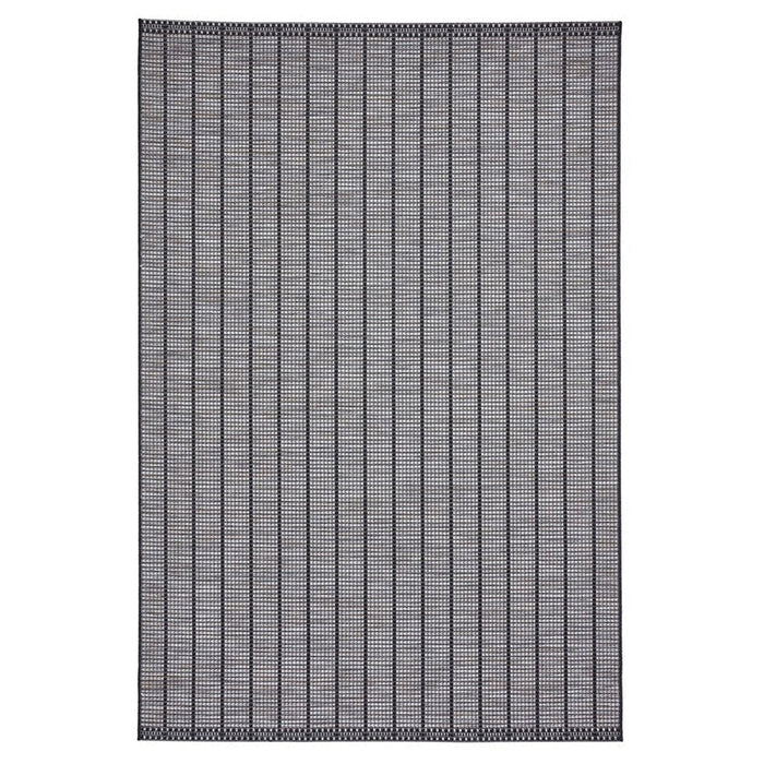 Santa Monica A041 Durable Stain-Resistant Weatherproof Flatweave In-Outdoor Black Rug