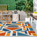 Sarah Geometric Indoor Outdoor Rug 152x229 cm Rust