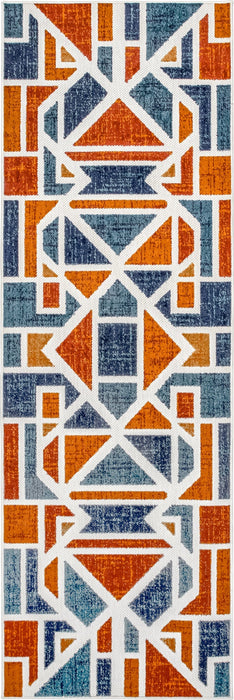 Sarah Geometric Indoor Outdoor Rug 152x229 cm Rust
