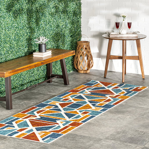 Sarah Geometric Indoor Outdoor Rug 152x229 cm Rust