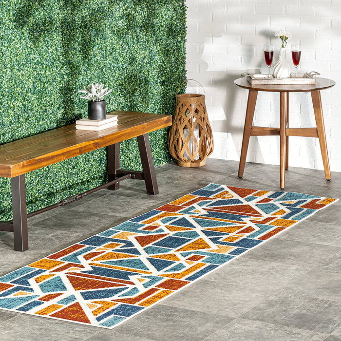 Sarah Geometric Indoor Outdoor Rug 152x229 cm Rust