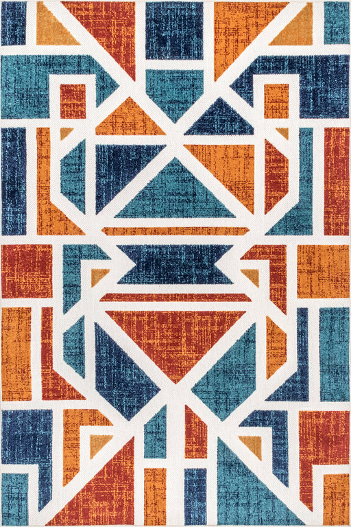 Sarah Geometric Indoor Outdoor Rug Rust 120x170 cm