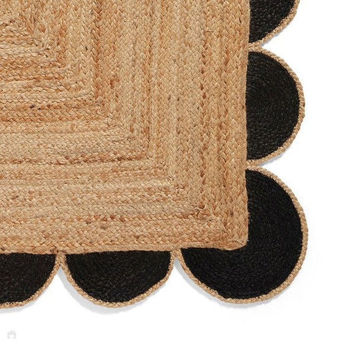 Savannah Jute Scallop Natural/Black Rug