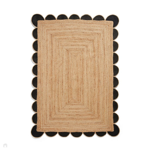 Savannah Jute Scallop Natural/Black Rug