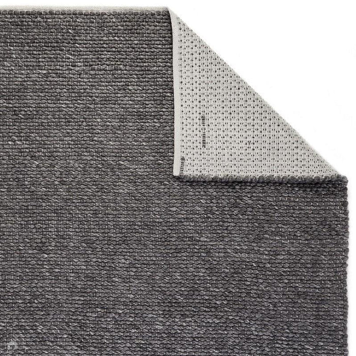 Savannah Modern Plain Mottled Beaded Pebble Hand-Woven Textured Wool Flat-Pile Charcoal Rug